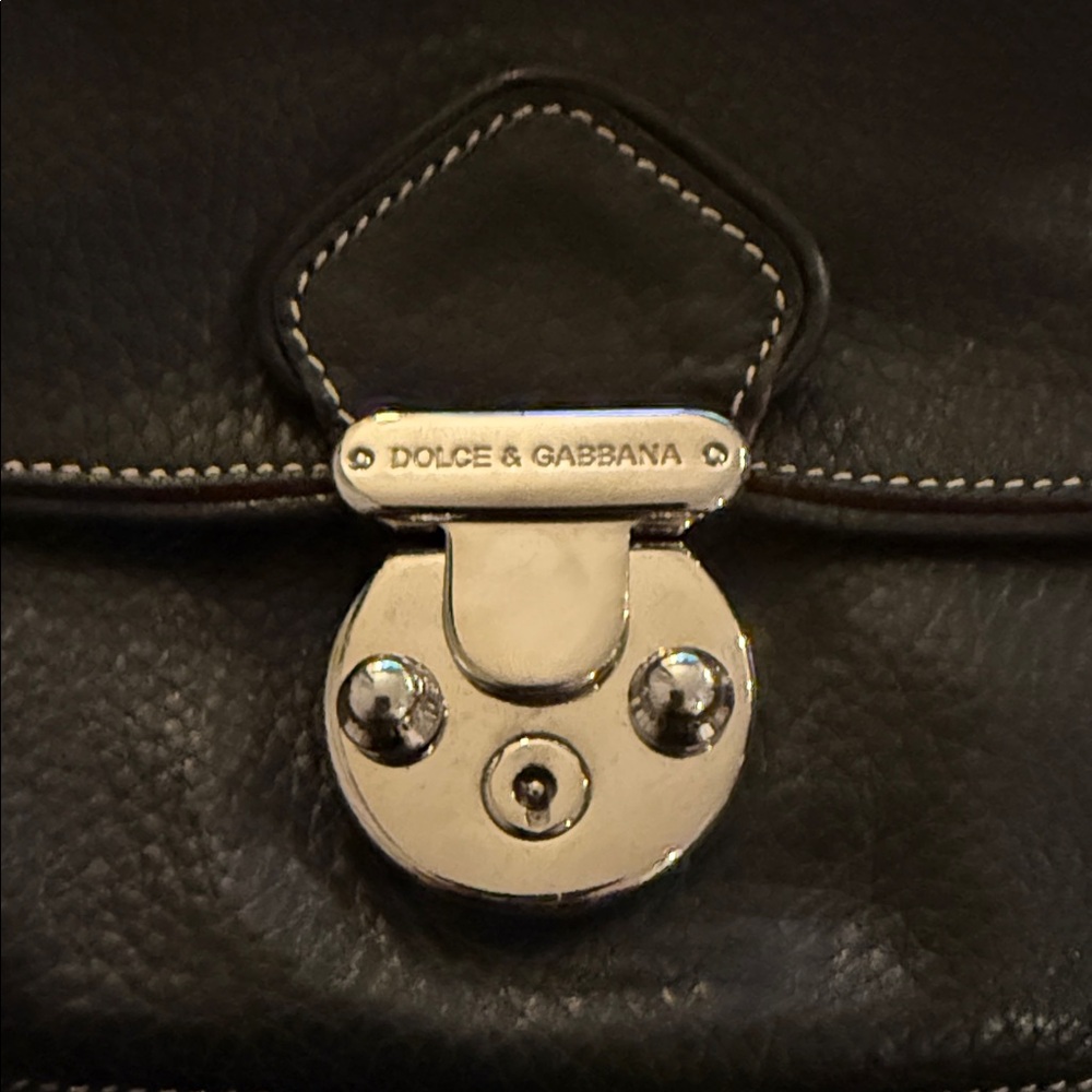 Dolce & Gabbana Miss Catch Black Leather crossbody bag with Silver Hardware